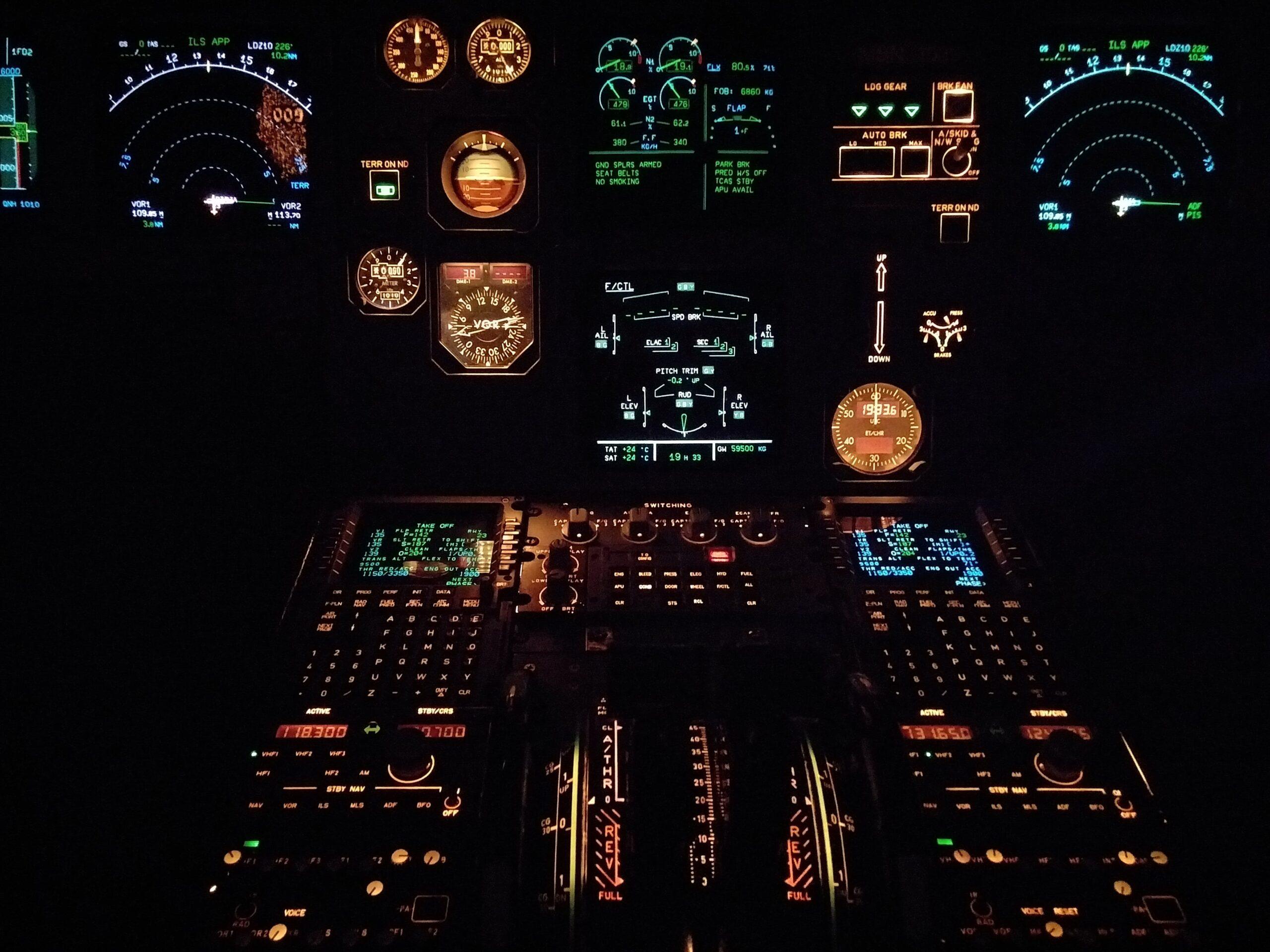 vacuum gauge in cockpit of an airplane